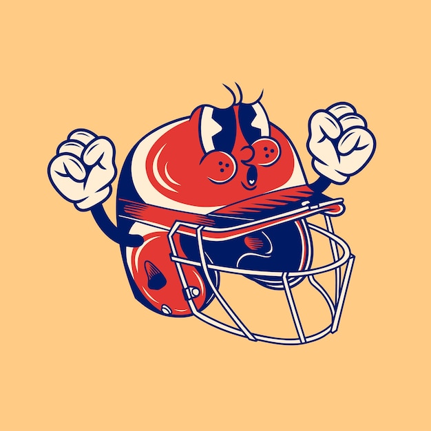 Retro character design of batting helmet