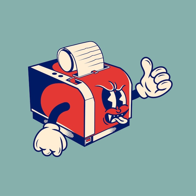 Retro character design from barcode printer