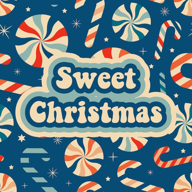 Retro Christmas card Vector illustration