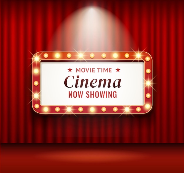 Retro cinema or theater frame