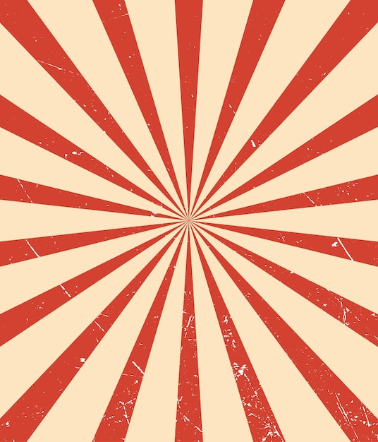 Retro circus background with curved rays Old paper Vintage background with grunge texture