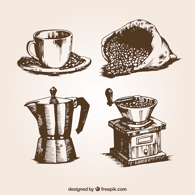 Vector retro coffee illustrations