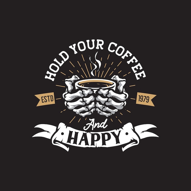 Retro coffee shop hand drawing logo