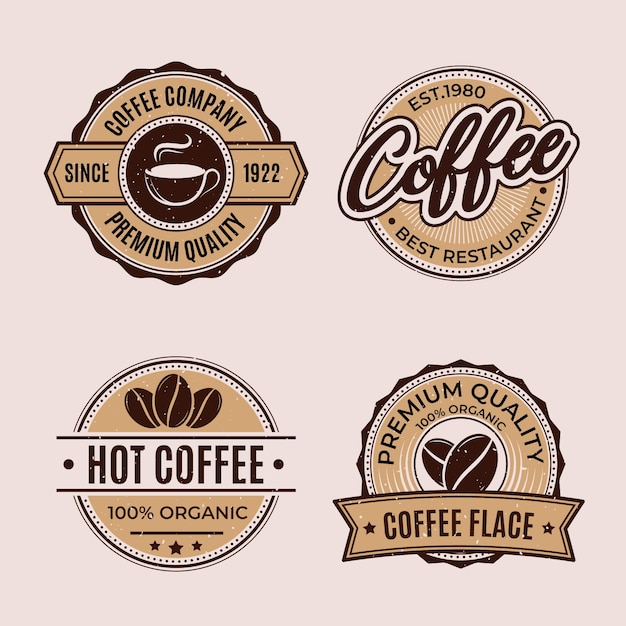 Retro coffee shop logo collection