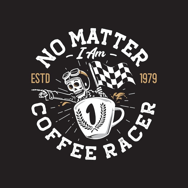 Retro coffee shop racer logo