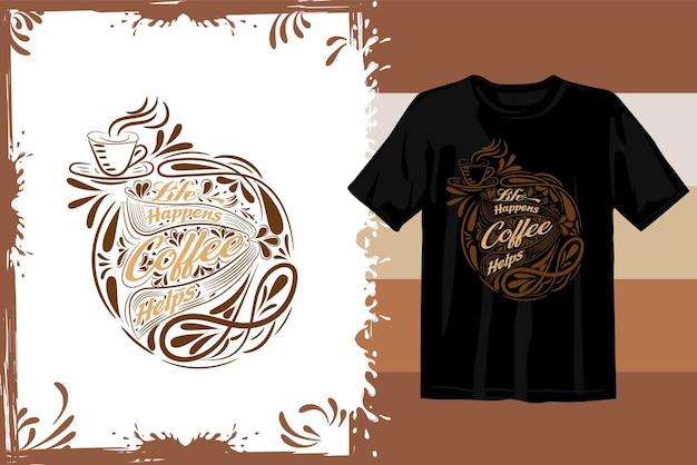 Vector retro coffee t shirt design. wavy coffee svg. typography coffee design vector graphics