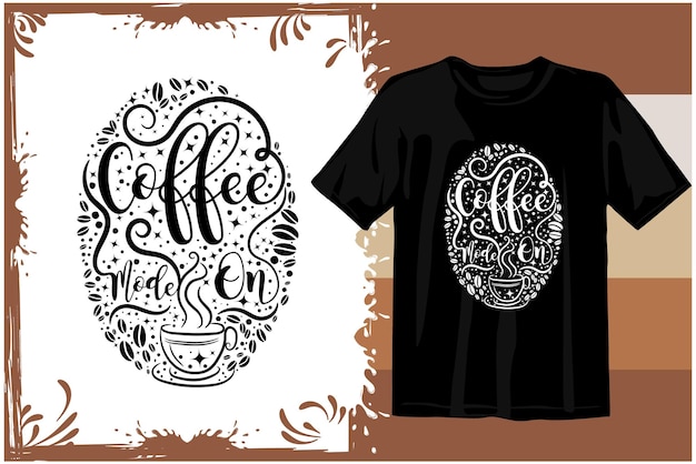 Vector retro coffee t shirt design. wavy coffee svg. typography coffee design vector graphics