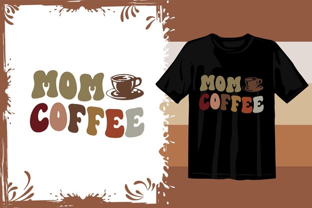 Vector retro coffee t shirt design. wavy coffee svg. typography coffee design vector graphics