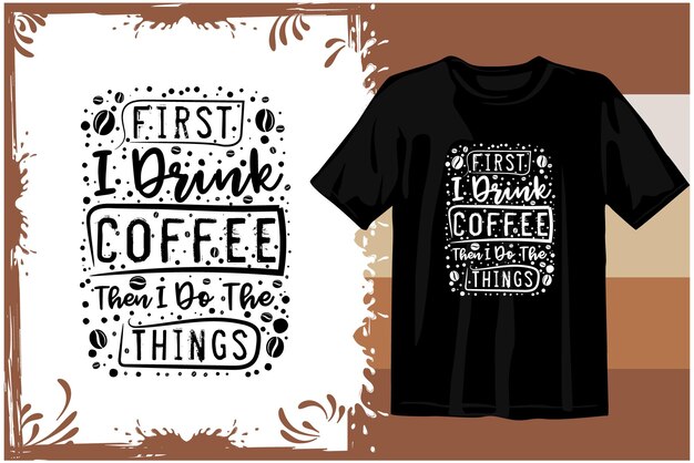 Vector retro coffee t shirt design. wavy coffee svg. typography coffee design vector graphics