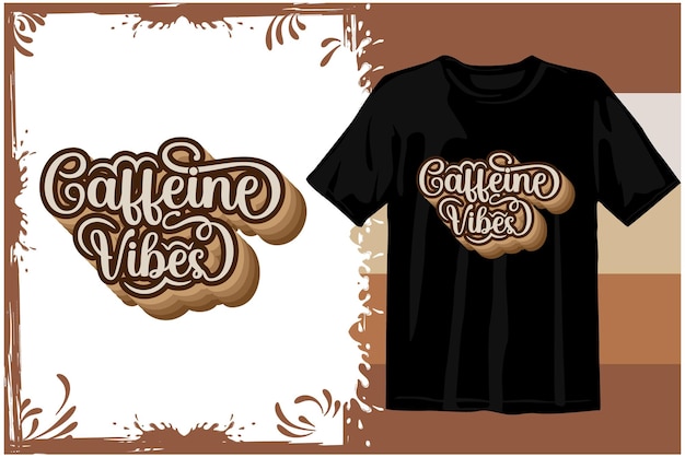 Vector retro coffee t shirt design. wavy coffee svg. typography coffee design vector graphics