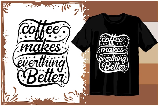 Retro Coffee t shirt design. Wavy Coffee svg. typography coffee design vector graphics