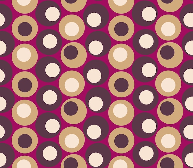 Retro Colorful Circles Psychedelic Geometric Minimal Seamless Pattern Trend Fashion Colors Vector