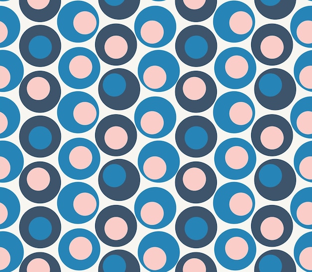 Retro Colorful Circles Psychedelic Geometric Minimal Seamless Pattern Trend Fashion Colors Vector