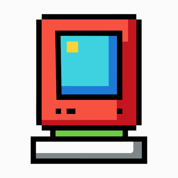 Retro Computer Icon Vector Art Nostalgic Technology Vintage PC Illustration Old School Computing