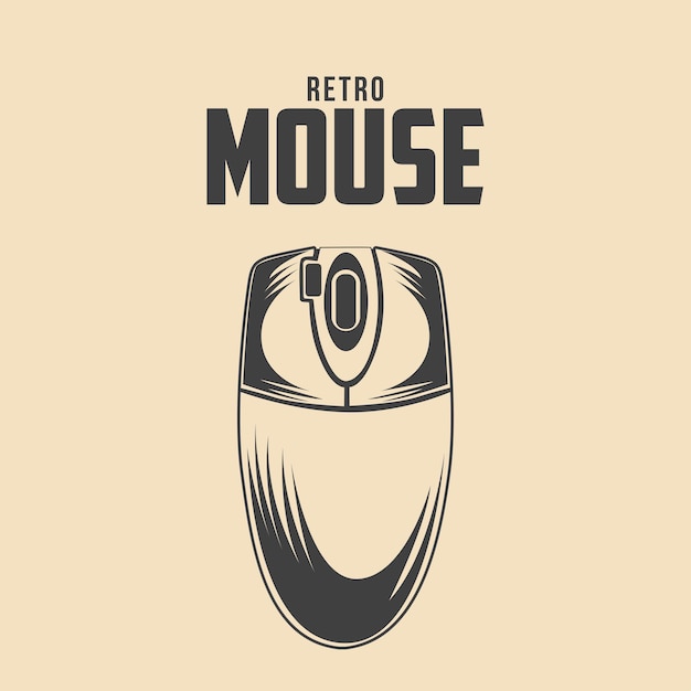 Retro Computer Mouse Vector Stock Illustration