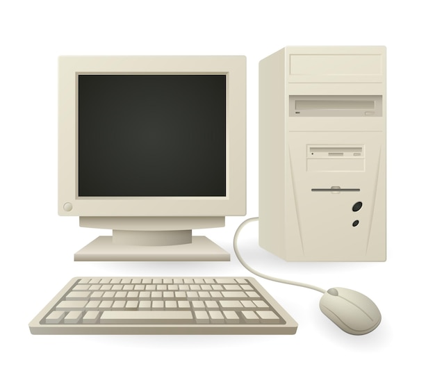 Retro computer with accessories