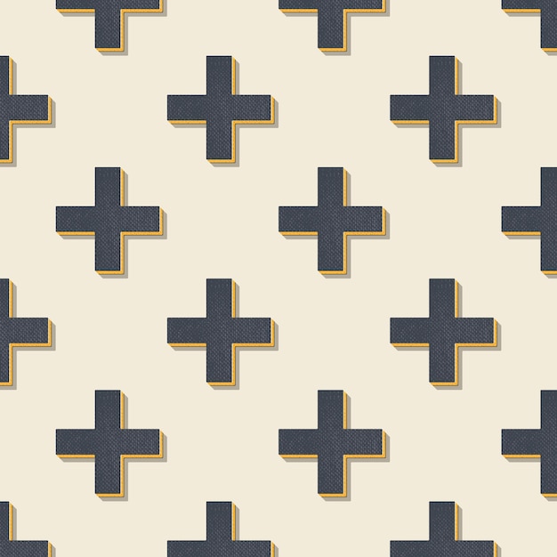 Retro crosses pattern, abstract geometric background in 80s, 90s style. Geometrical simple illustration