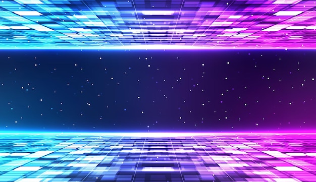 Retro cyberpunk style background SciFi background Neon light grid landscapes 80s 90s