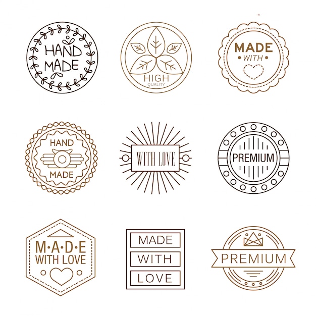 Retro Design Insignias Logotypes , Hand Made