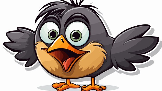 Vector retro distressed sticker of a funny cartoon bird