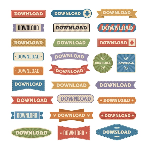 Retro Download Button Banner