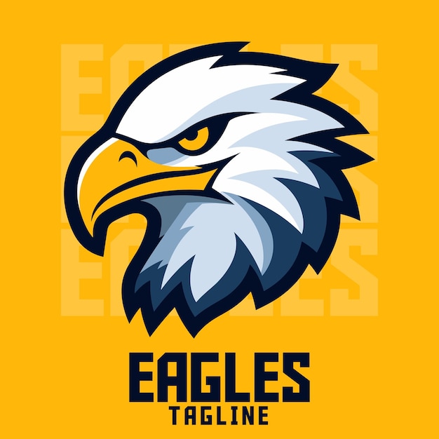 Retro Eagle Mascot Vector Artistic Logo for ESport Gaming