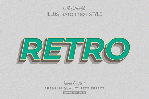 Retro Editable 3D Text Style Effect Premium