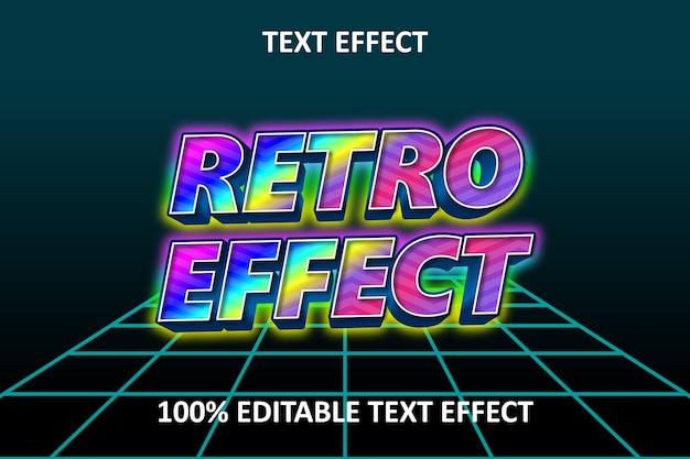 Retro Editable Text Effect Rainbow