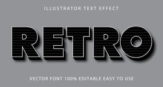 Retro  editable Text Effect