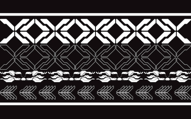 Vector retro ethnic tribal mix to cyberpunk pattern seamless background for fabric and textile2d