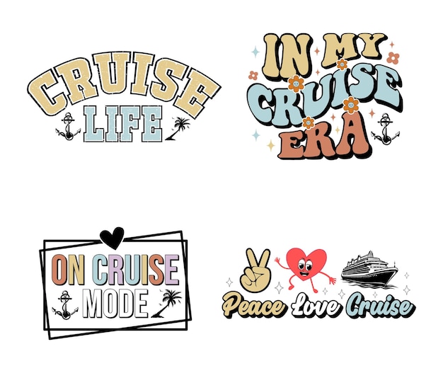 Vector retro family cruise svg design file