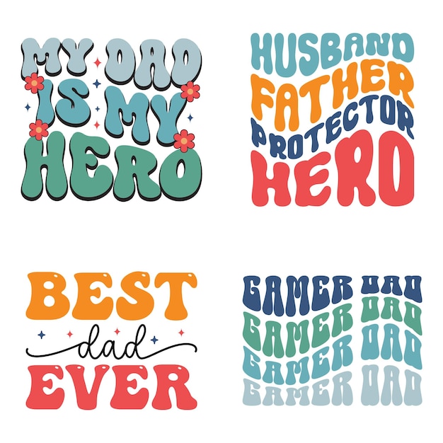 Retro Fathers Day And Dad And Papa Svg Design File