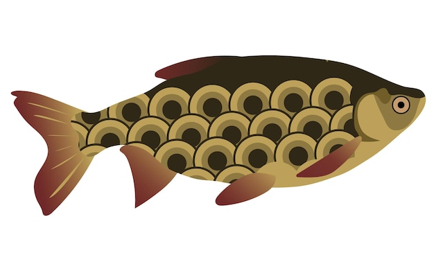 Vector retro fish design illustration