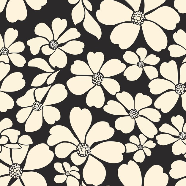 Vector retro floral pattern wallpaper flower design