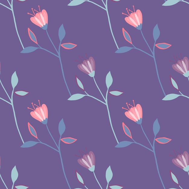 Retro flower seamless pattern. Romantic floral wallpaper. Decorative ornament.