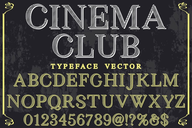 retro font label design cinema club