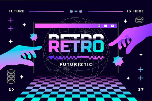 Retro futuristic background