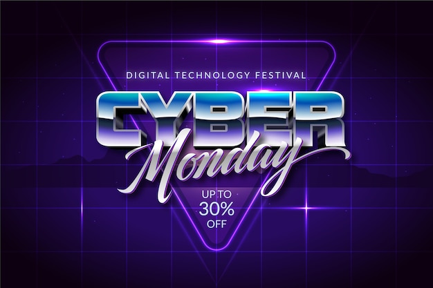 Retro futuristic cyber monday