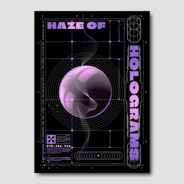 Retro futuristic poster template