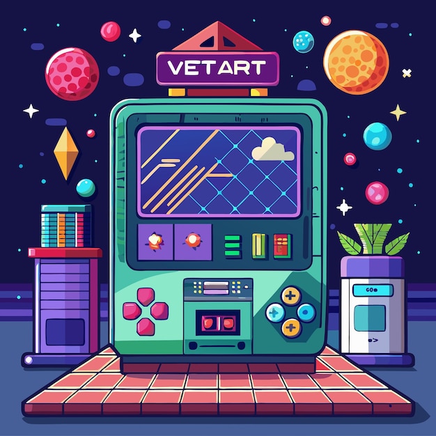 Vector retro game main menu