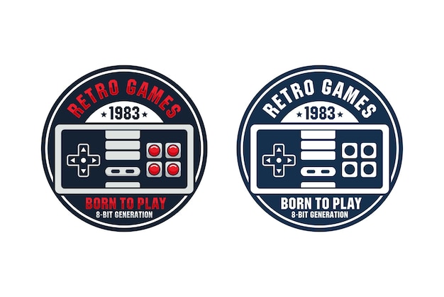 Retro games born to play controller design logo