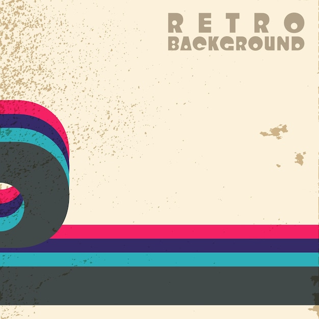 Retro grunge texture background with vintage striped design Vector illustration