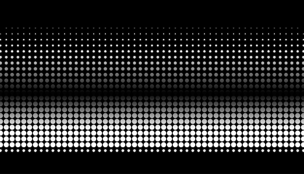 Retro halftone gradient from dots Monochrome white and black halftone background with circles Vector illustration