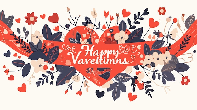 Vector retro happy valentines typography illustration