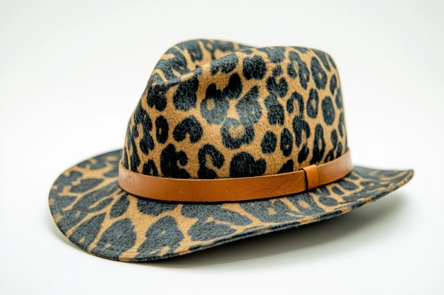 retro hat isolated on white tiger print hat Leopard pattern hat Leopard pattern hat isolated on whit