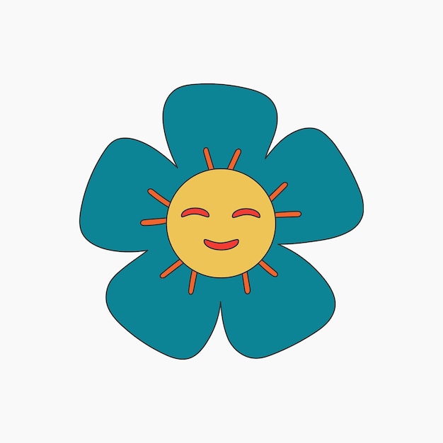 Retro hippie flower illustration