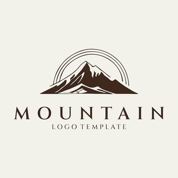 Retro hipster mountain logo design vector illustration