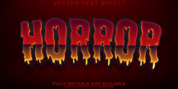 Retro horror text effect editable scary and nightmare text style