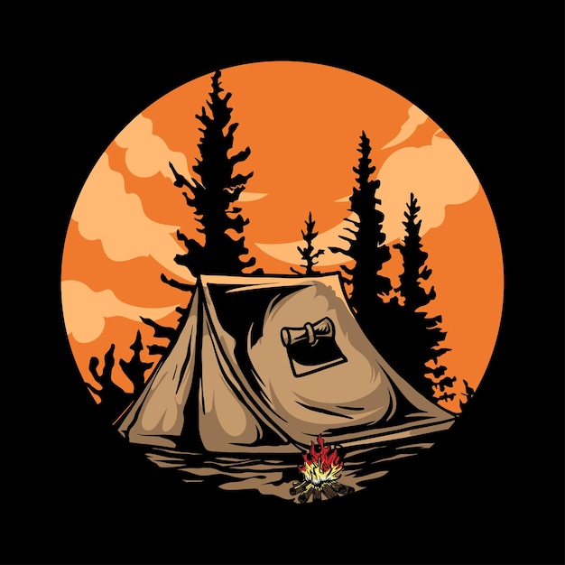 Retro illustration mountain adventure T shirt design