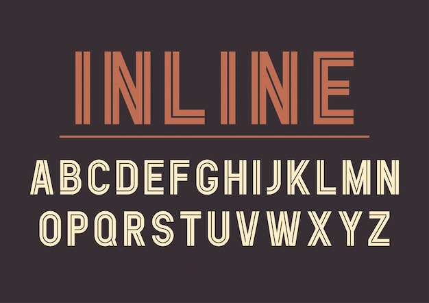 retro inline bold font